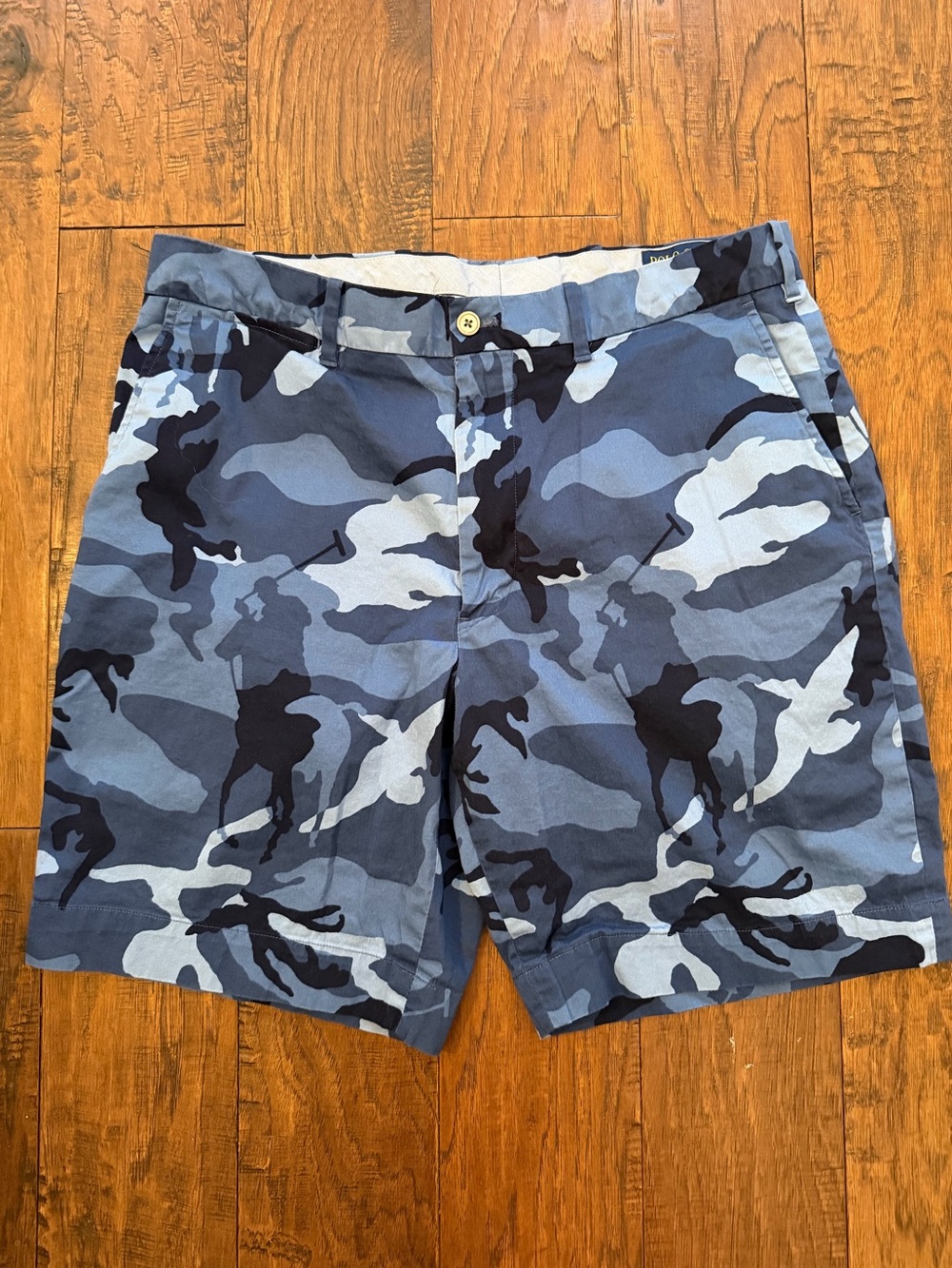 Polo Golf Ralph Lauren Big Pony Spectre Camo Shorts Blue, Size 34